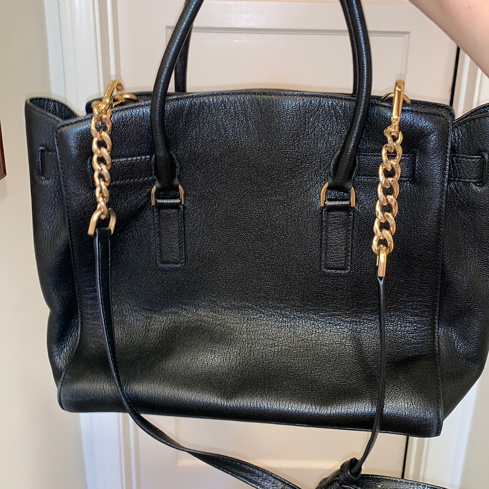 MICHAEL KORS HAMILTON SATCHEL JET SET SAFIANO LEATHER HANDBAG PURSE 16” X 13” - Picture 8 of 16